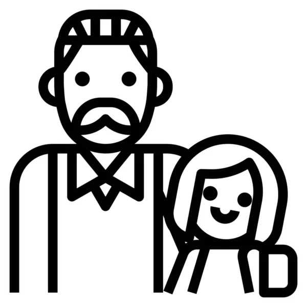 Familie Grootvader Pictogram Outline Stijl — Stockvector