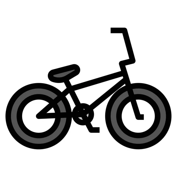 Bicycle Bike Bmx Icon Filled Outline Style — Stock Vector