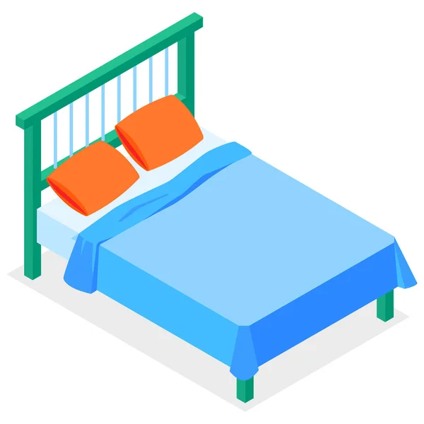 双人床枕头图标 — 图库矢量图片