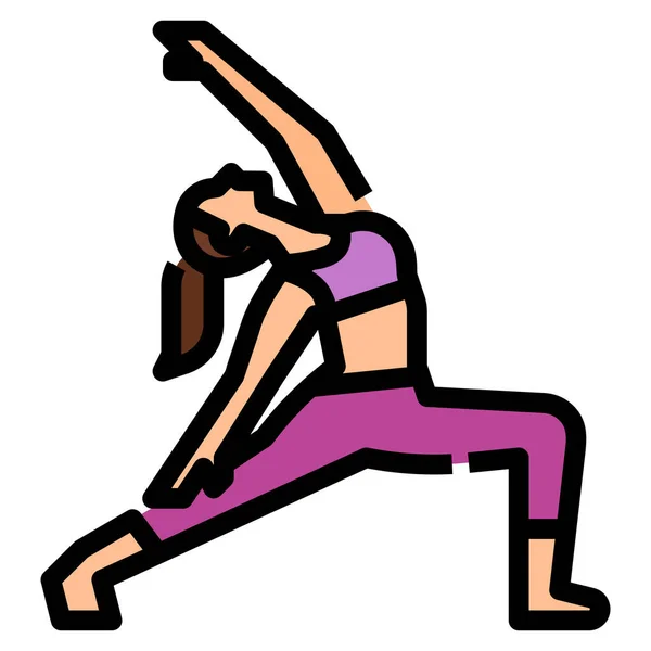 Bewegung Pose Reverse Symbol Der Kategorie Fitness Yoga Diät — Stockvektor