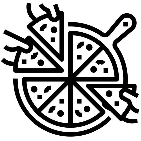 Значок Ресурса Пиццы Стиле Outline — стоковый вектор