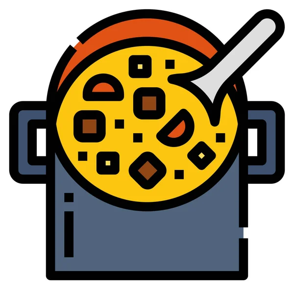 Carne Res Alimento Estofado Icono — Vector de stock