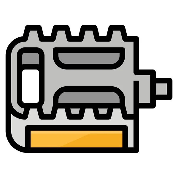 Zubehör Fahrrad Ikone Ausgefüllten Outline Stil — Stockvektor
