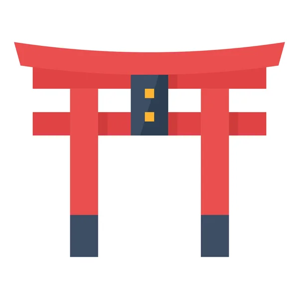 Itsukushima Icono Japón Estilo Plano — Vector de stock