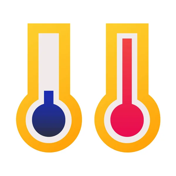 Prognostiserad Temperatur Termometer Ikon Mjuk Stil — Stock vektor