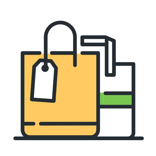 Tassen Kopen Winkel Pictogram — Stockvector