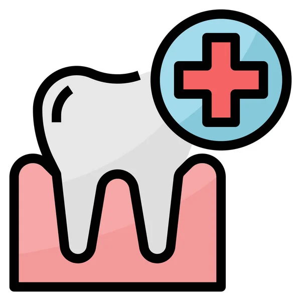 Ícone Tratamento Médico Odontológico Estilo Esboço Preenchido —  Vetores de Stock