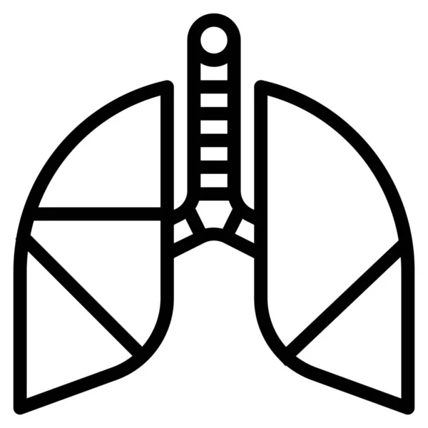 Αναπνοή Αναπνέουν Εικονίδιο Του Πνεύμονα Στυλ Περίγραμμα — Διανυσματικό Αρχείο