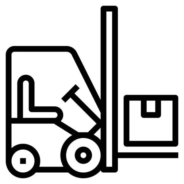 Forklift Ikon Truk Angkat Dalam Gaya Outline - Stok Vektor