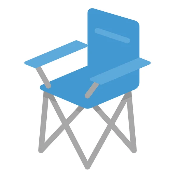 Camp Camping Chair Icon Flat Style — Stock Vector