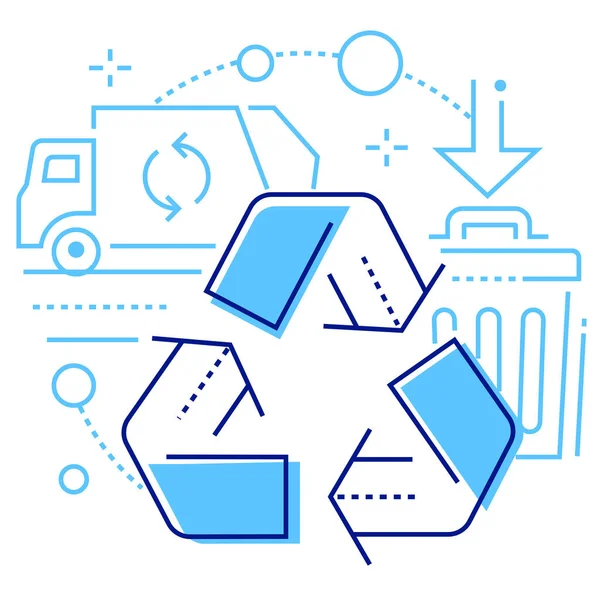 Recycling Sorting Ecology Icon — Stock Vector