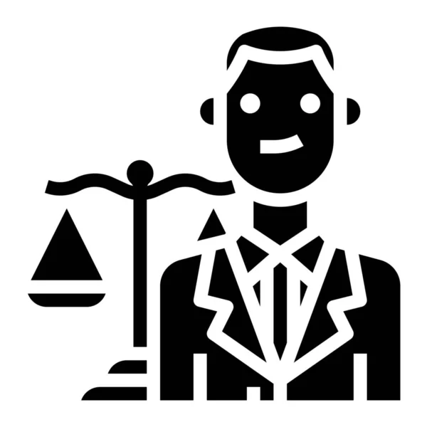 Attorney Avatar Lawyer Icon Solid Style — Stock Vector
