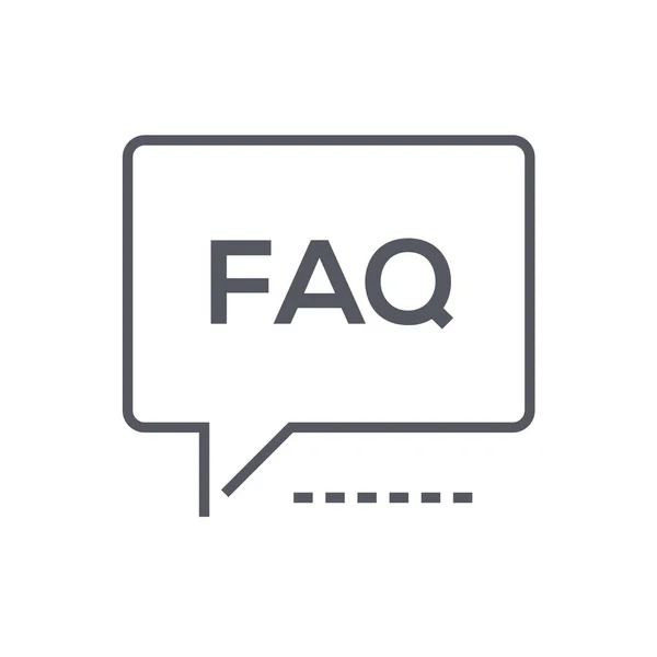 Discussie Faq Help Icoon Outline Stijl — Stockvector
