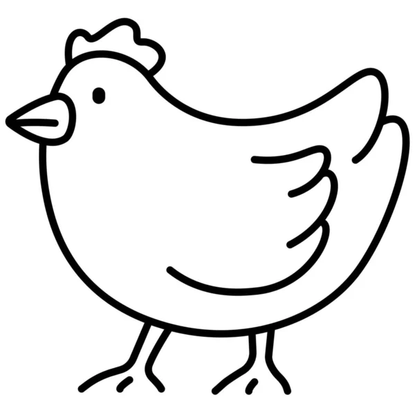 Agriculture Animal Chicken Icon Outline Style — Stock Vector