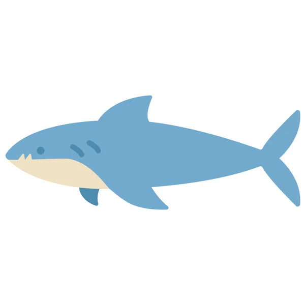 Düz Stil Olarak Hayvan Balığı Simgesi — Stok Vektör