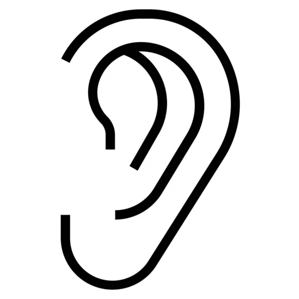 Ακουστικό Αυτί Ακούσει Εικονίδιο Στυλ Περίγραμμα — Διανυσματικό Αρχείο