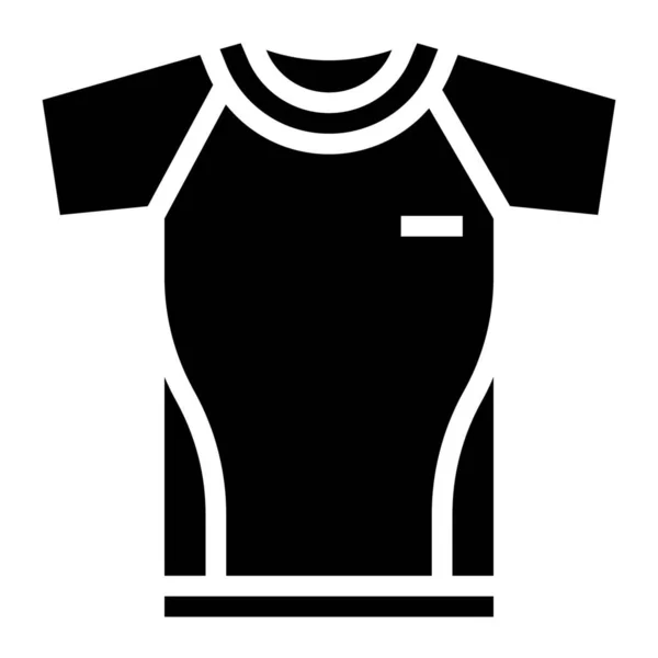 Ejercicio Corriendo Icono Camisa Estilo Sólido — Vector de stock