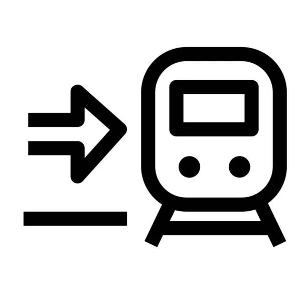 Perron Ingang Station Icoon Outline Stijl — Stockvector