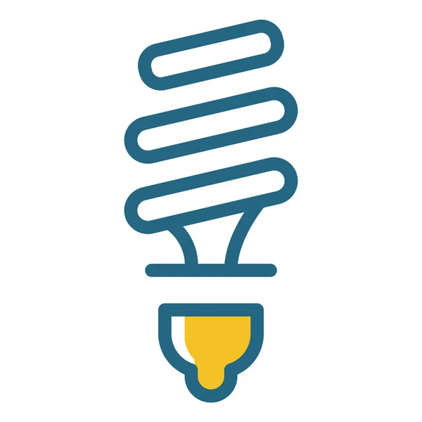Energiesparlampen Symbol Ausgefülltem Outline Stil — Stockvektor