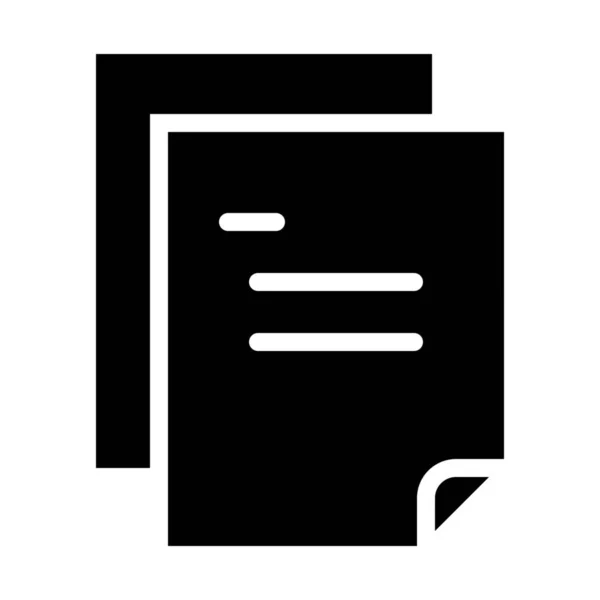 Icono Página Documento Investigación Datos Estilo Sólido — Vector de stock