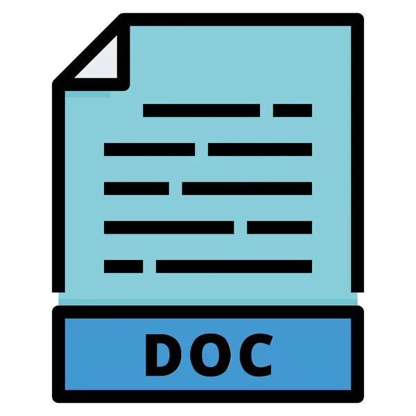 Icône Document Data Doc Dans Style Contour Rempli — Image vectorielle