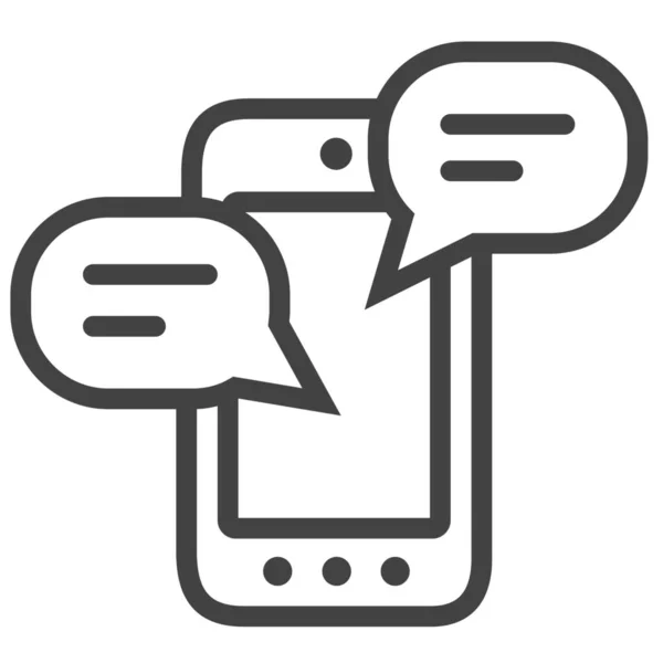 Mensaje Chat Icono Línea Estilo Esquema — Archivo Imágenes Vectoriales