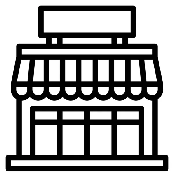 Icono Tienda Comestibles Estilo Esquema — Vector de stock