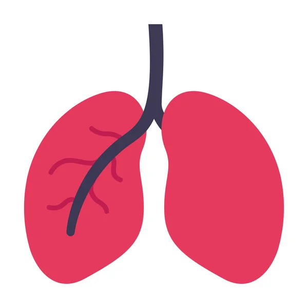 Икона Дыхания Анатомии Плоском Стиле — стоковый вектор