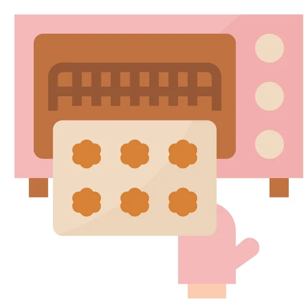 Hornear Hornear Icono Cocinero Estilo Plano — Vector de stock