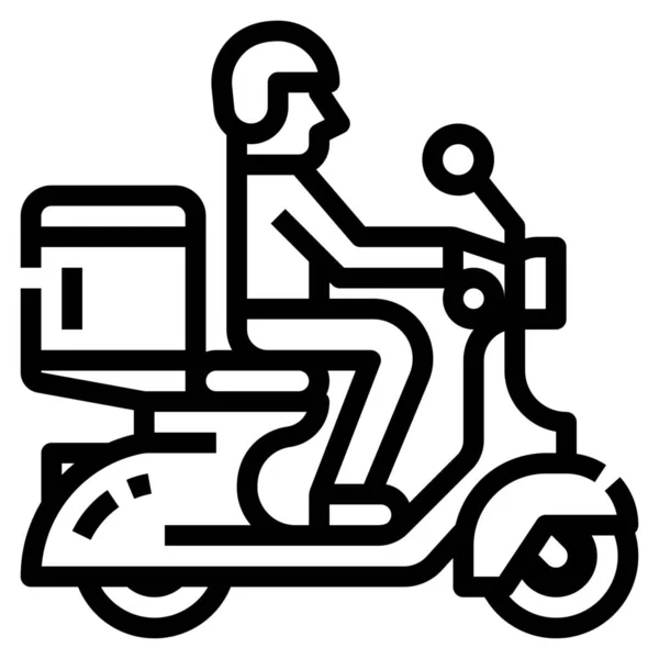 Ikona Dostawy Żywności Motocykla — Wektor stockowy