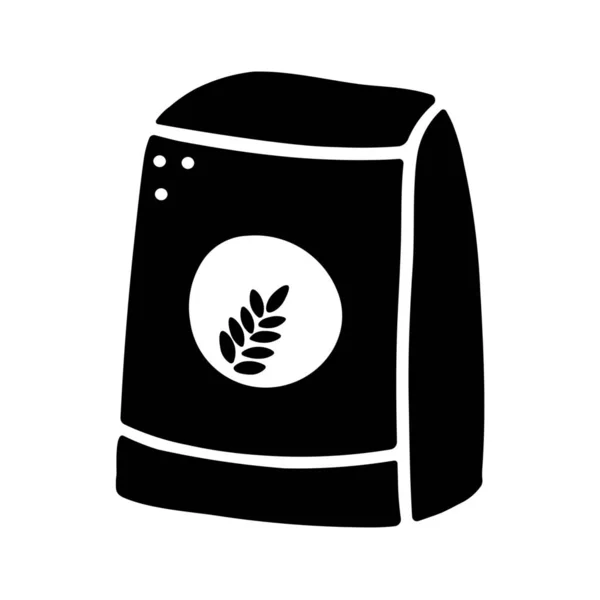 Panadería Cocina Harina Icono Estilo Sólido — Vector de stock