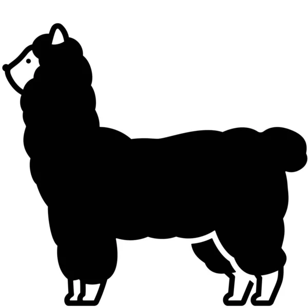 Ikona Lamy Zwierzęcej Alpaka Zwierząt Kategorii — Wektor stockowy