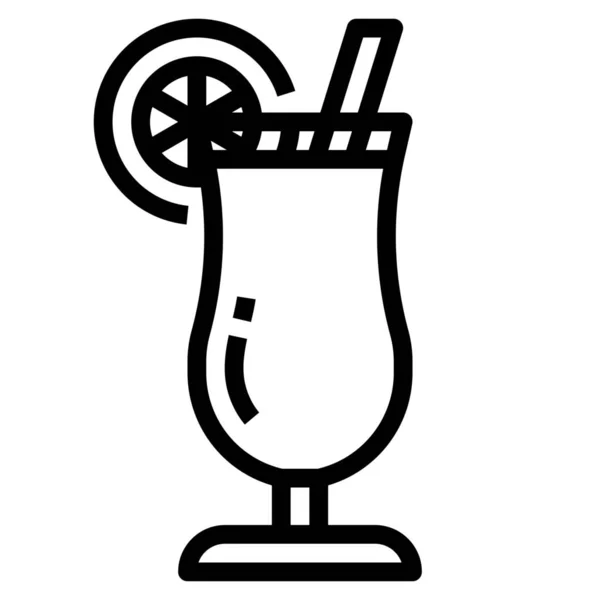 Blaues Cocktailgetränk Symbol Outline Stil — Stockvektor