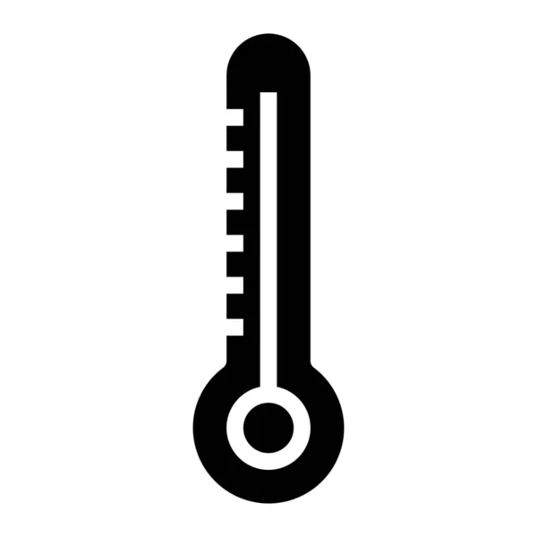 Clima Ícone Termômetro Quente Estilo Sólido — Vetor de Stock