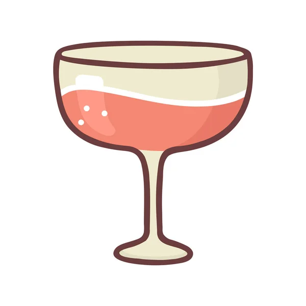 Alcool Cocktail Boisson Icône Dans Style Dessiné Main — Image vectorielle