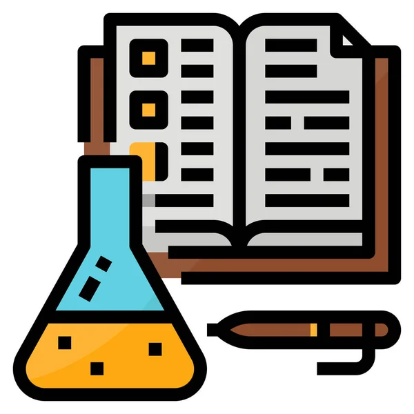 Chemical Esboço Preenchido Ícone Educação Escola Aprendizagem Estilo Esboço Preenchido — Vetor de Stock