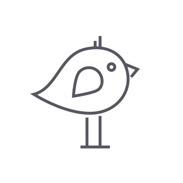 Baby Vogel Huhn Ikone Outline Stil — Stockvektor