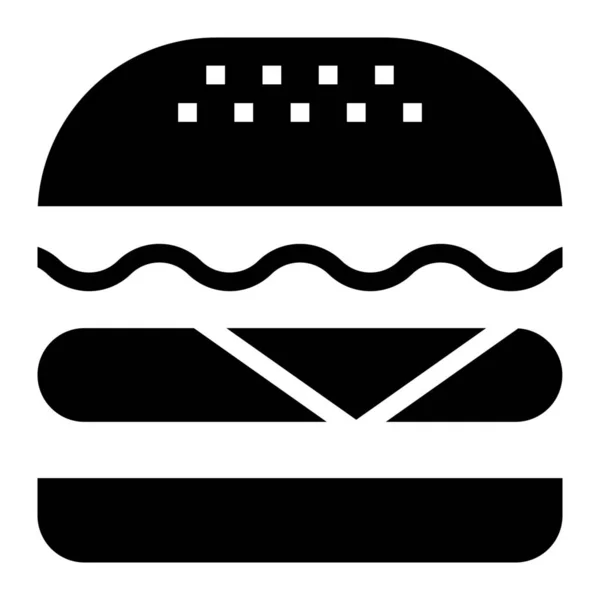 Burger Γρήγορο Φαγητό Εικονίδιο Στερεό Στυλ — Διανυσματικό Αρχείο