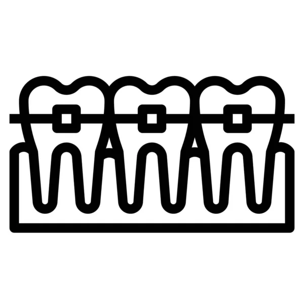 Zahngesundheit Medizinische Ikone Outline Stil — Stockvektor