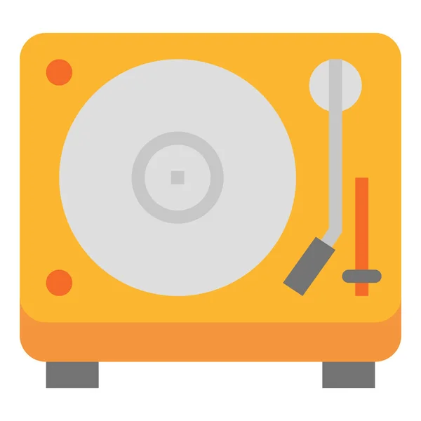 Music Player Record Icon Flat Style — Stock Vector