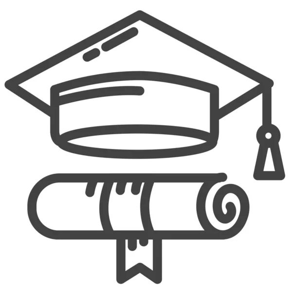 Akademik Şapka Diploması Mezuniyet Simgesi — Stok Vektör