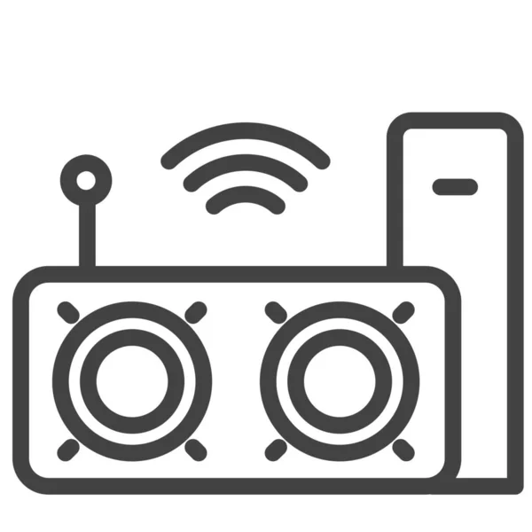 Música Altavoz Wifi Icono Estilo Esquema — Vector de stock