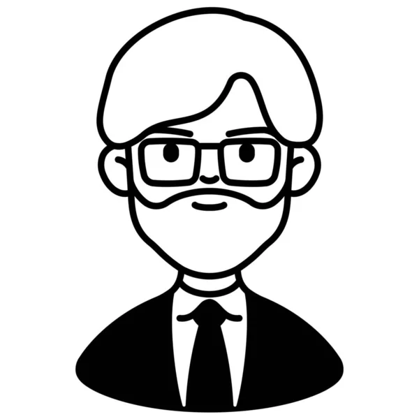 Avatar Carrera Icono Masculino Estilo Sólido — Vector de stock