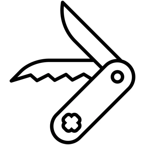Иконка Ножа Кемпинга Стиле Outline — стоковый вектор