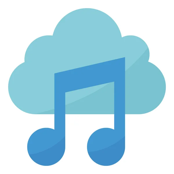 Nube Reproducción Música Icono Estilo Plano — Vector de stock