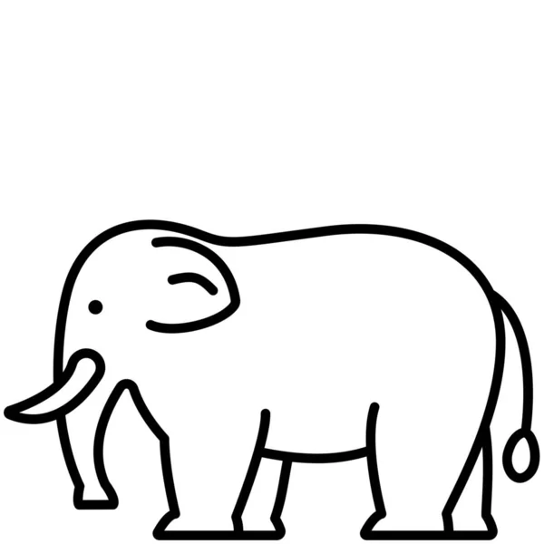 Animal Criatura Elefante Icono Estilo Esquema — Vector de stock