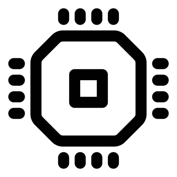 Chip Electrónica Icono Microchip Estilo Outline — Archivo Imágenes Vectoriales