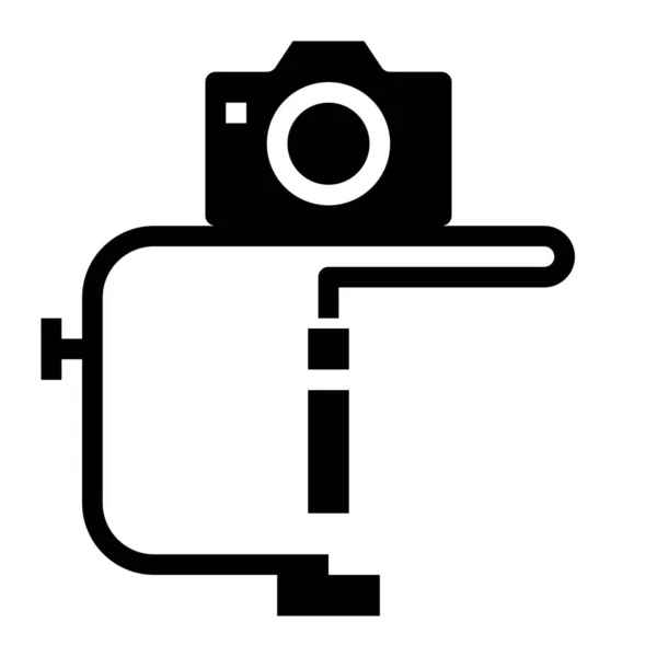 Camera Holder Stabilizer Icon Solid Style — Stock Vector