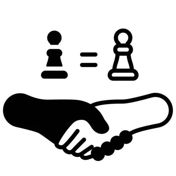 Rekabet Satranç Check Hands Simgesi — Stok Vektör