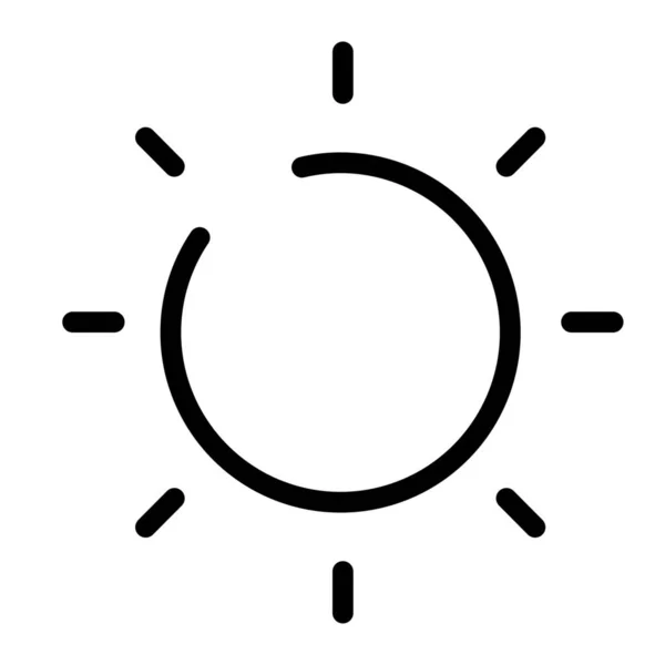 ライトネイチャー太陽のアイコンをアウトラインスタイルで — ストックベクタ